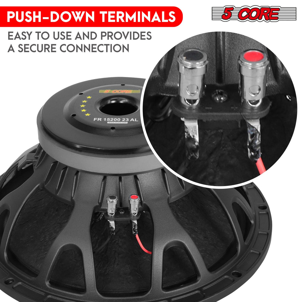 5Core 15 Inch Speaker 2000W Peak 8 Ohm Aluminum Frame Replacement DJ