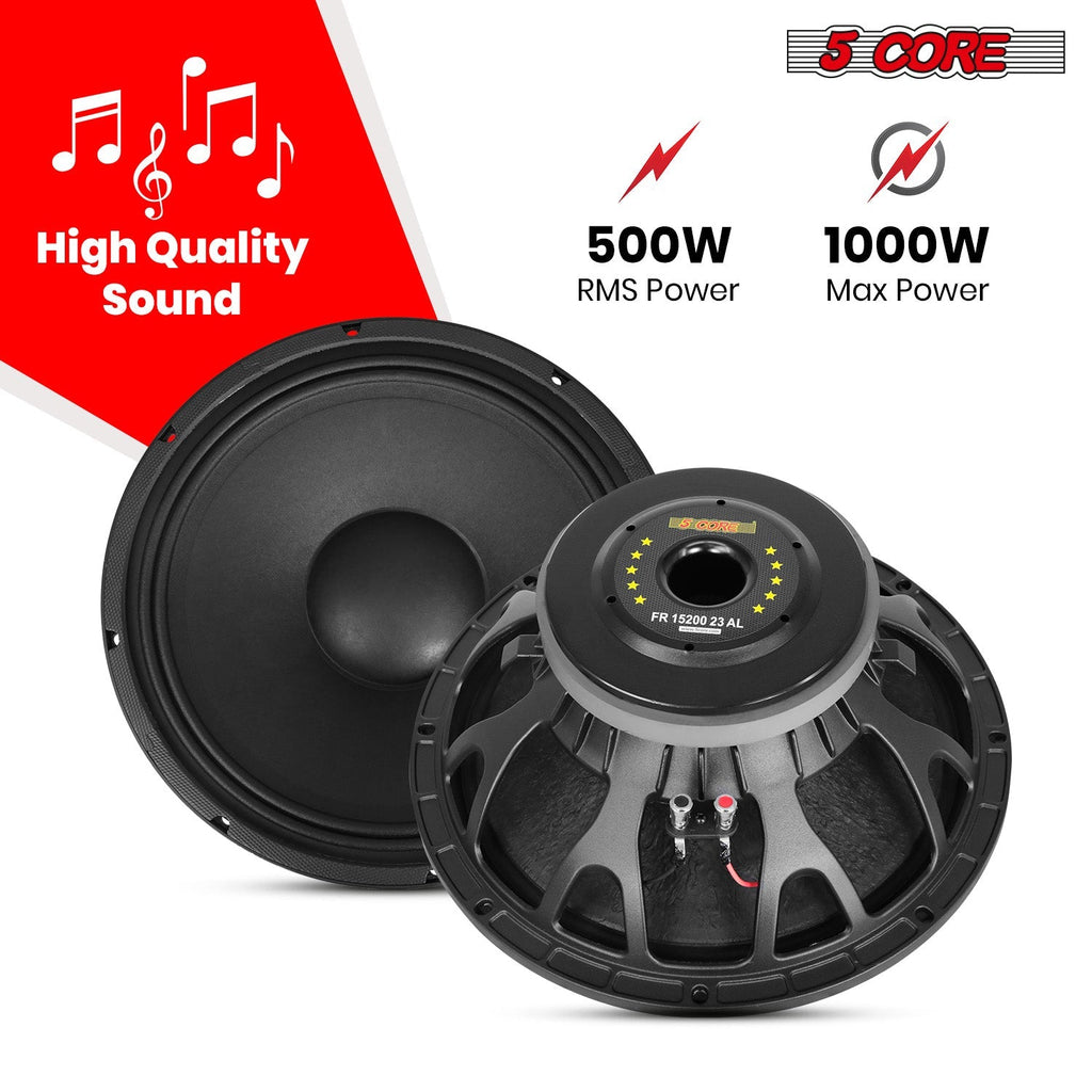 5Core 15 Inch Speaker 2000W Peak 8 Ohm Aluminum Frame Replacement DJ